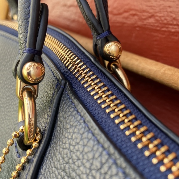 NWOT Coach Prairie Satchel Navy Midnight Leather Crossbody Handbag Purse - Picture 7 of 16